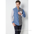 moda algodón impreso contraste manga larga para hombre camisas